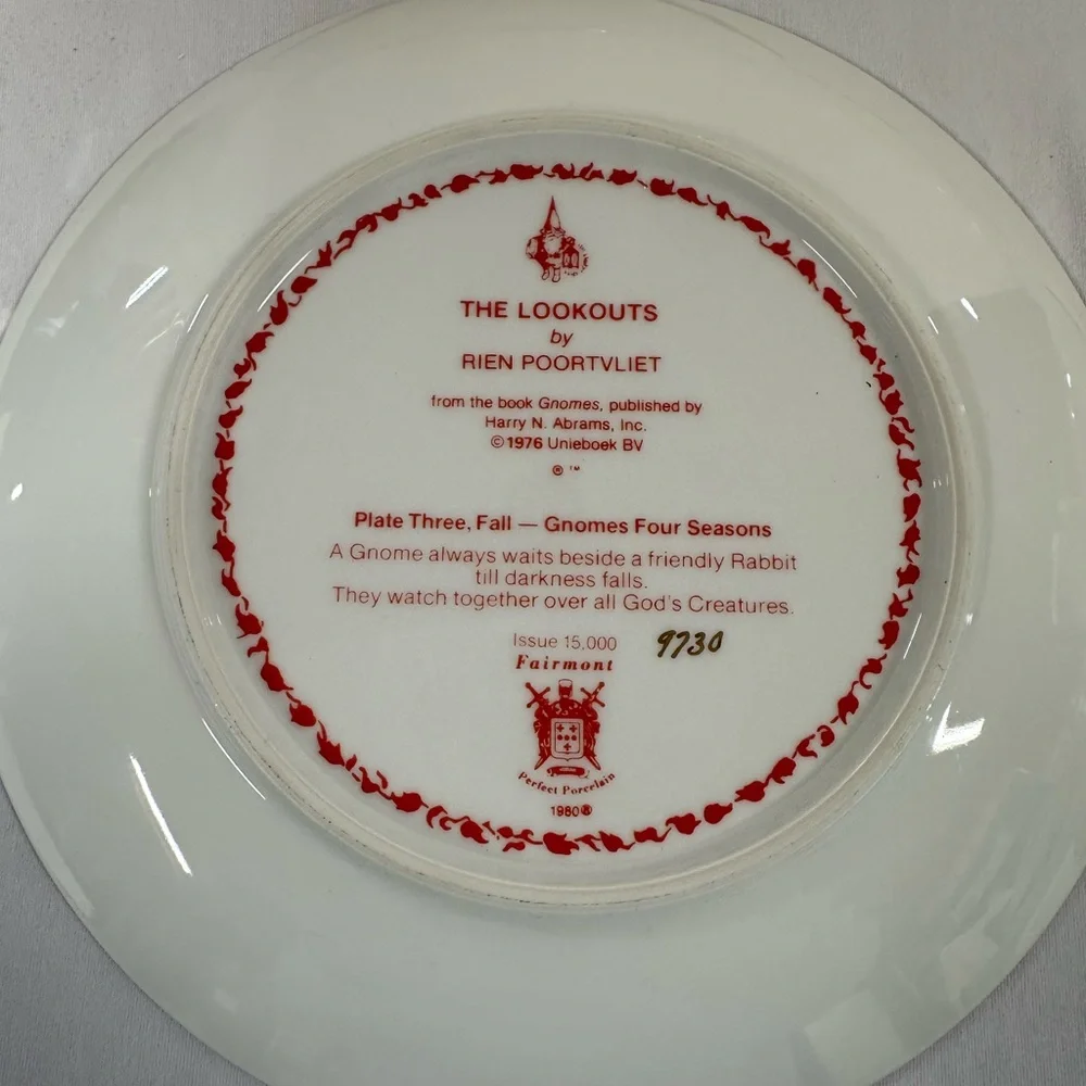Vintage Rien Poortvliet “Gnomes Four Seasons” Collectible Plates (set of 4) - Picture 9 of 10